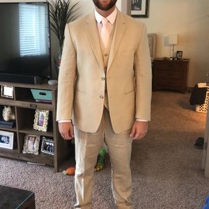 Mens linen 3-piece suit